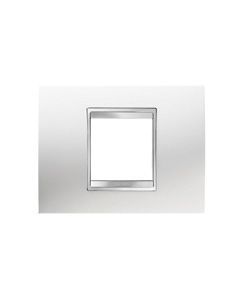 Plaque lux rectangulaire  - en technopolymre - 4 modules - blanc crme - chorus