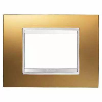 Plaque lux rectangulaire  - en technopolym�re m�tallis� - 3 modules - or - chorus