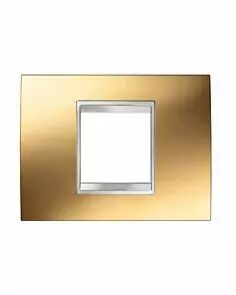 Plaque lux rectangulaire  - en technopolym�re m�tallis� - 6 modules - or - chorus