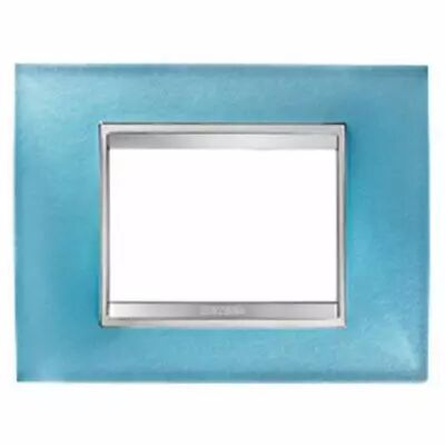 Plaque lux rectangulaire  - en verre - 3 modules - aigue-marine - chorus