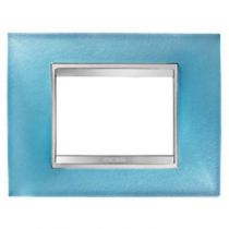 Plaque lux rectangulaire  - en verre - 3 modules - aigue-marine - chorus