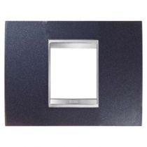 Plaque lux rectangulaire - en métal - 2 modules - bleu chic - chorus