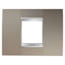 Plaque lux rectangulaire - en métal - 2 modules - bronze perlé - chorus