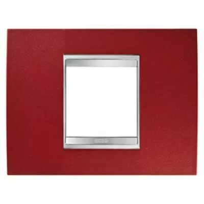 Plaque lux rectangulaire - en m�tal - 2 modules - rouge glamour - chorus