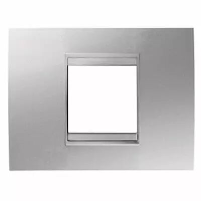 Plaque lux rectangulaire - en m�tal - 2 modules - titane monochrome - chorus