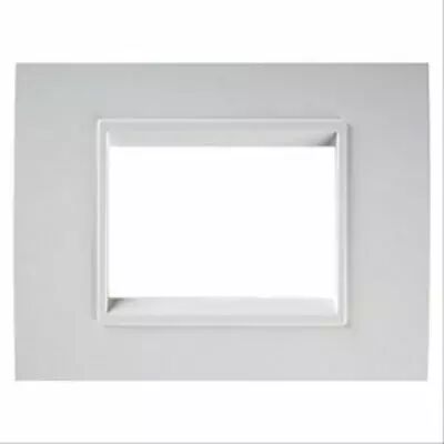 Plaque lux rectangulaire - en m�tal - 3 modules - blanc monochrome - chorus