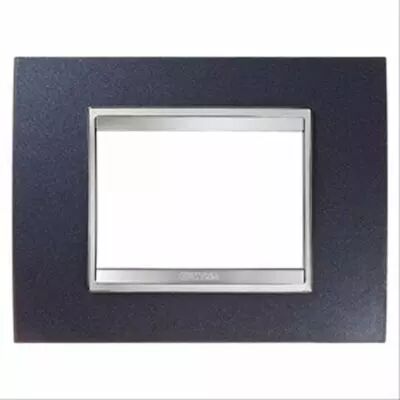 Plaque lux rectangulaire - en m�tal - 3 modules - blue chic - chorus
