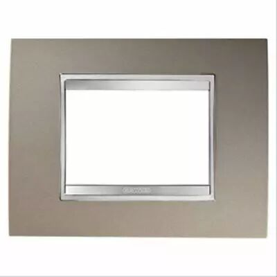 Plaque lux rectangulaire - en m�tal - 3 modules - bronze perl� - chorus