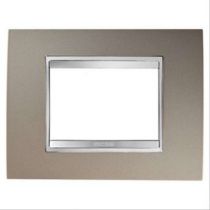 Plaque lux rectangulaire - en métal - 3 modules - bronze perlé - chorus