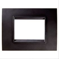Plaque lux rectangulaire - en métal - 3 modules - noir monochrome - chorus