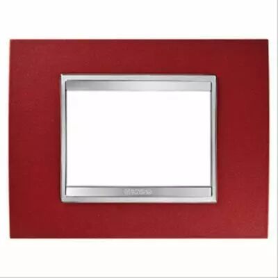 Plaque lux rectangulaire - en m�tal - 3 modules - rouge glamour - chorus