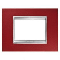 Plaque lux rectangulaire - en métal - 3 modules - rouge glamour - chorus