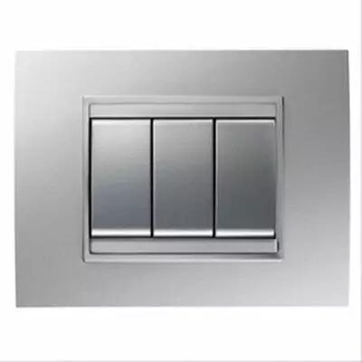 Plaque lux rectangulaire - en m�tal - 3 modules - titane monochrome - chorus