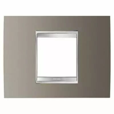 Plaque lux rectangulaire - en m�tal - 4 modules - aluminium bross� - chorus