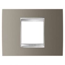 Plaque lux rectangulaire - en métal - 4 modules - aluminium brossé - chorus