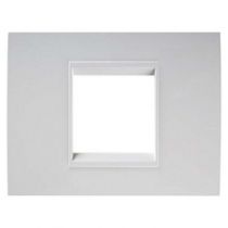 Plaque lux rectangulaire - en métal - 4 modules - blanc monochrome - chorus