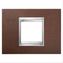 Plaque lux rectangulaire - en métal - 4 modules - fer oxyé - chorus