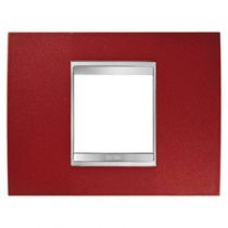 Plaque lux rectangulaire - en métal - 4 modules - rouge glamour - chorus