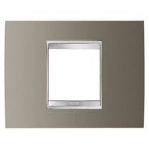 Plaque lux rectangulaire - en métal - 6 modules - aluminium brossé - chorus