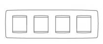 Plaque one - en technopolymère - 2+2+2+2 module horizontal - ivoire - chorus