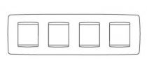 Plaque one - en technopolymère - 2+2+2+2 modules horizontal - blanc crème - chorus