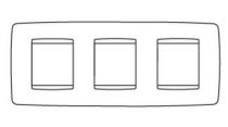 Plaque one - en technopolymère - 2+2+2 modules horizontal - blanc crème - chorus
