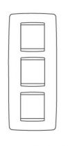 Plaque one - en technopolymère - 2+2+2 modules vertical - blanc crème - chorus