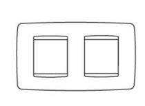 Plaque one - en technopolymère verni - 2+2 modules horizontal - rubis - chorus