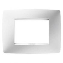 Plaque one rectangulaire  - en technopolymre - 3 modules - blanc crme - chorus