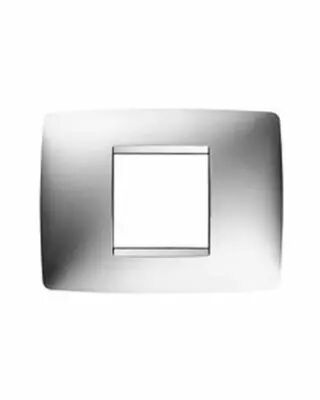 Plaque one rectangulaire  - en technopolym�re m�tallis� - 2 modules - chrome - chorus