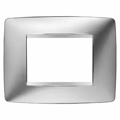 Plaque one rectangulaire  - en technopolym�re m�tallis� - 3 modules - chrome - chorus