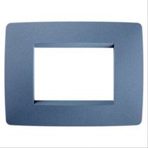 Plaque one rectangulaire  - en technopolymère verni - 3 modules - bleu azur - chorus