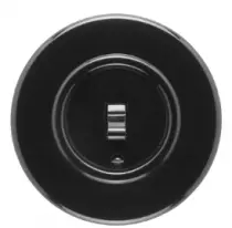 Plaque simple bakelite noire thpg173063 + Interrupteur va-et-vient simple thpg173043