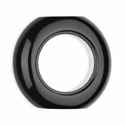 Plaque simple biseaut�e haut et bas en porcelaine noire (174002)