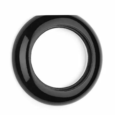 Plaque simple biseaut�e haut et bas en porcelaine noire pour prises RJ45 - TV et sp�ciales (174004)