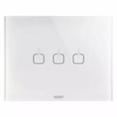 Plaque touch 3p blanc 3 symb.