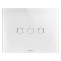 Plaque touch 3p blanc 3 symb.