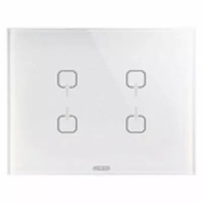 Plaque touch knx blanc 4 symb.