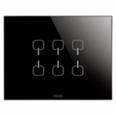 Plaque touch knx nero 6 symb.