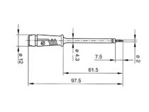 Pointe de touche à douille isolante flexible 4mm en acier inox - noir (prüf 2) (HM5400)