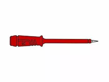 Pointe de touche � douille isolante flexible 4mm en acier inox - rouge (pr�f 2) (HM5410)