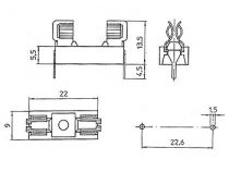 Porte-fusible pour ci 5x20mm (FUSE/H)