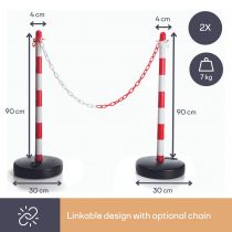 Poteau en plastique pour chaîne de signalisation, lot de 2 (SCP90)