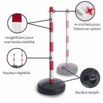 Poteau en plastique pour cha&icirc;ne de signalisation, lot de 2 (SCP90)