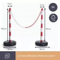 Poteau en plastique pour cha&icirc;ne de signalisation, lot de 2 (SCP90)