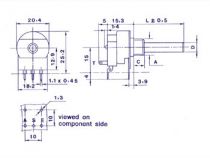 Potentiometre a piste de carbone log mono avec interrupteur 220k (K220BMS)