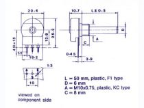 Potentiometre log mono 47k (K047BM/METAL)