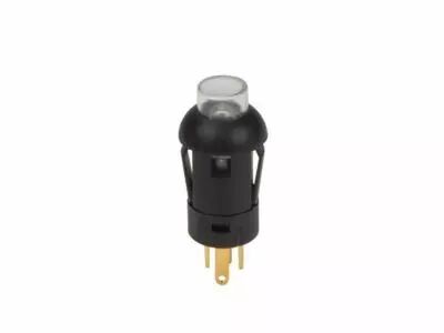 POUSSOIR - MINIATURE - ROND - SPST (ALLUM�-�TEINT) - 1P - AVEC C�BLES - LED VERTE
