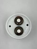 Poussoir double en porcelaine d&eacute;cor marron/or de la collection Garby de Fontini (30343632)