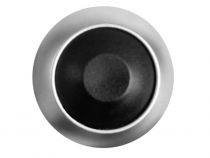 Poussoir métallique rond avec capuchon noir - 1p spst off-(on) (R1398)
